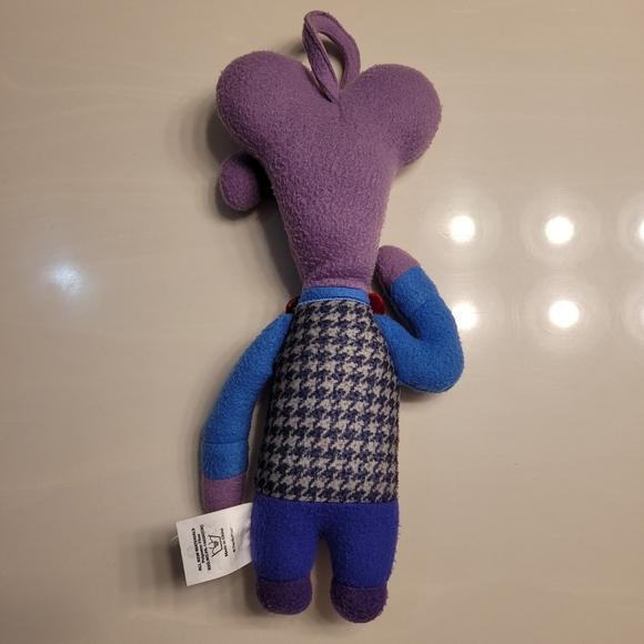 Fear DISNEY Inside Out Movie Purple Character Plush With Red Bow Tie - Picture 9 of 16